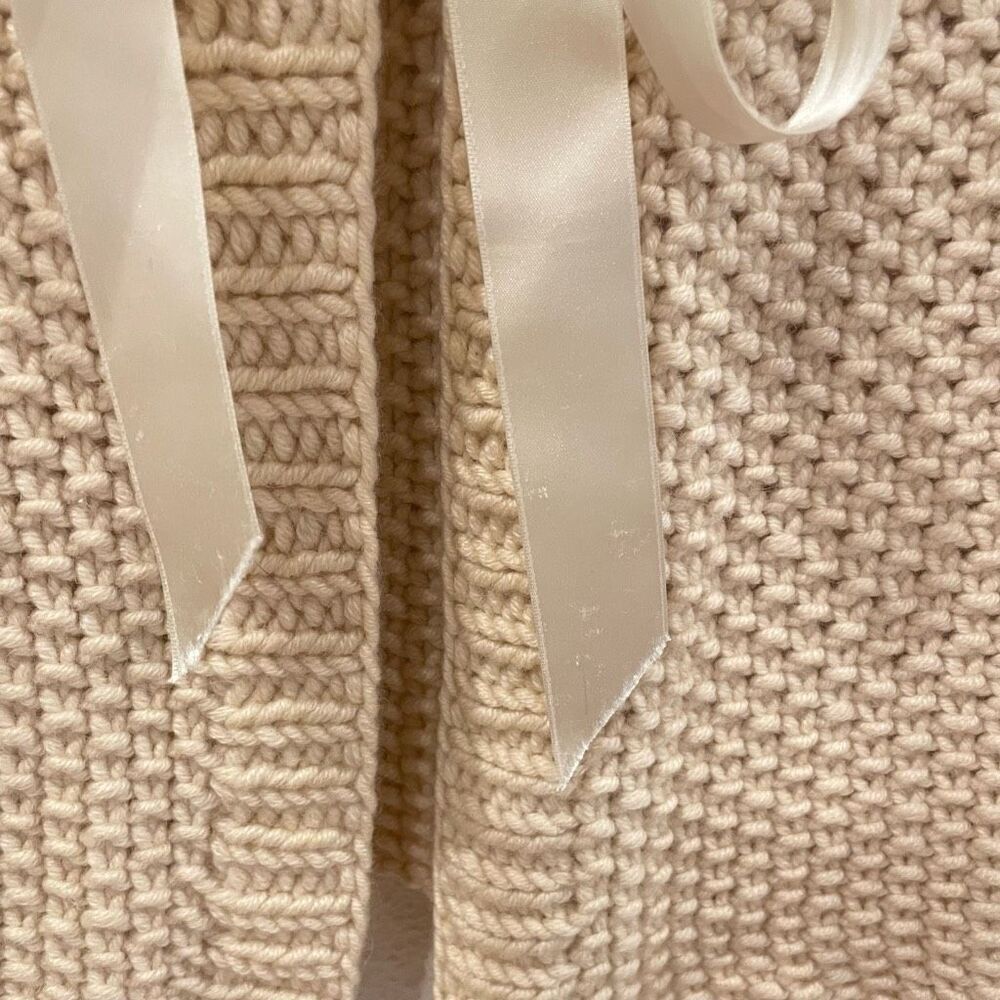 Ulla Johnson Camel Hair Knit Cream Bow Tie Front Cardigan Sweater S Fisherman - Picture 5 of 11